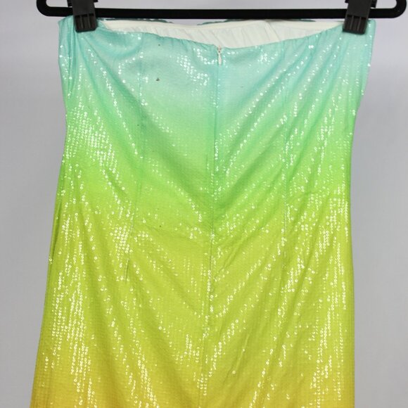 Women’s Slit Strapless Dress Sequin Cocktail Party Evening Gown Bodycon Dress M - Picture 6 of 9